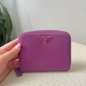 Authentic purple nylon Prada wallet